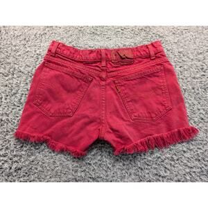 Vintage Levi’s Shorts Women 30 Pink Thrashed USA Made Orange Tab Grunge Jean